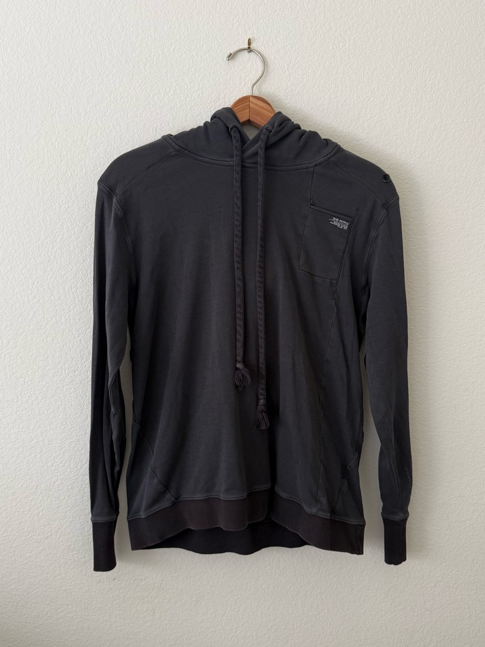 G-Star Raw Men's Lightweight Pullover Hoodie - Charcoal/Black